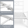 Twin Size Metal Platform Bed Frame with Headboard