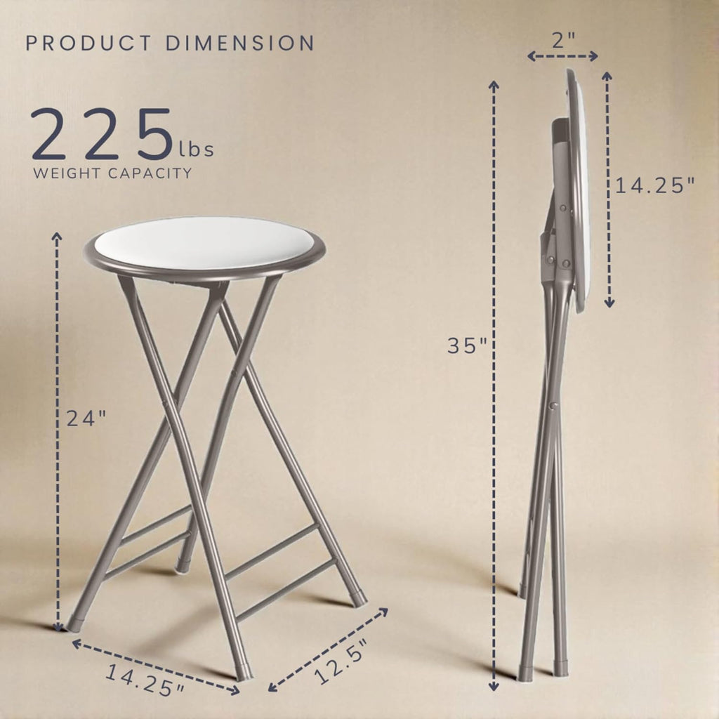 Set of 2 Backless Folding Bar Stools