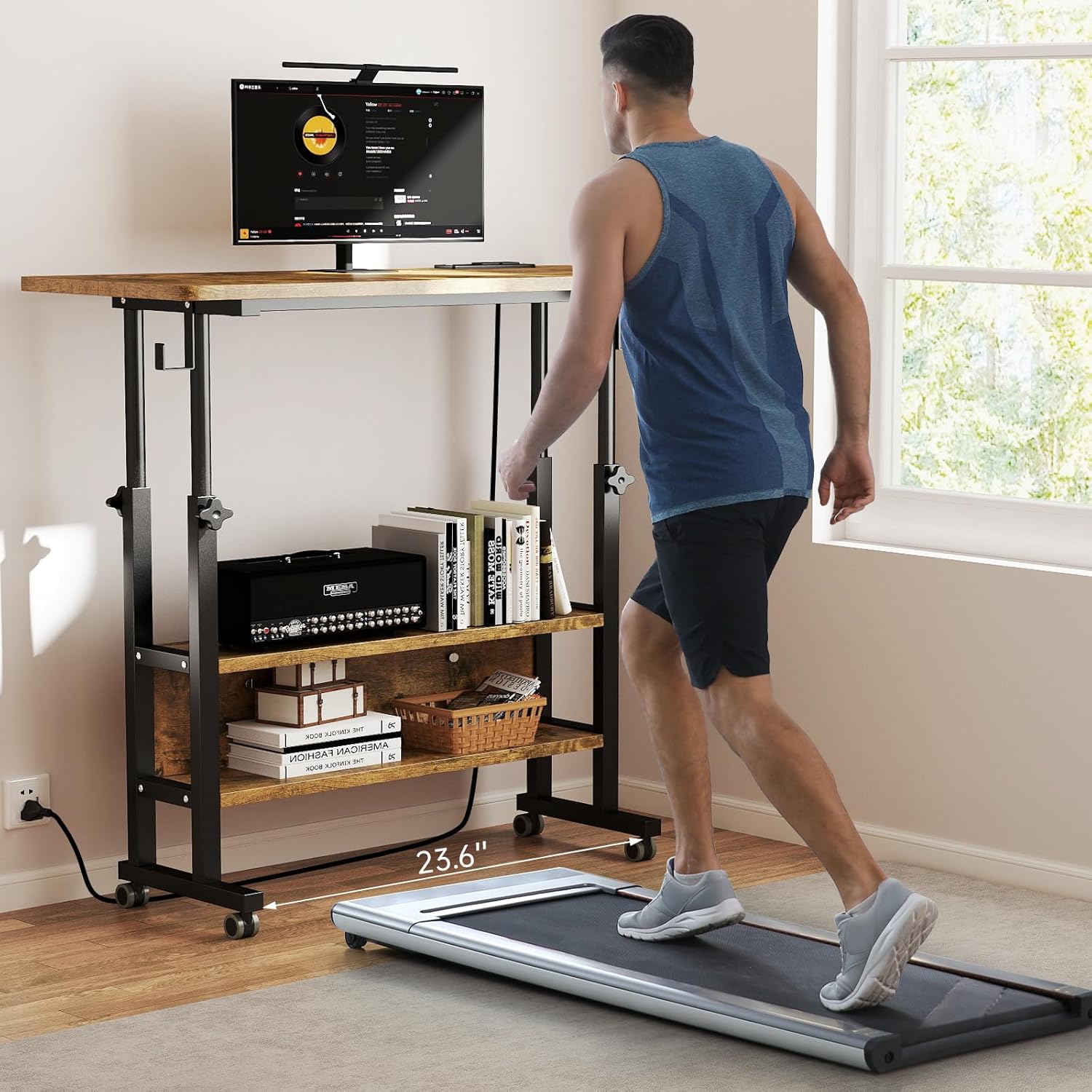 Small Standing Desk with Charging Station 31.5"x15.7"