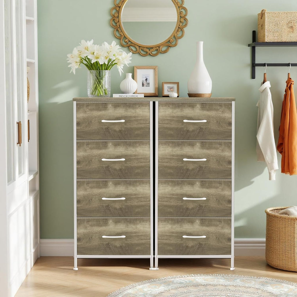4-Drawer Nightstand Dresser with Wooden Top