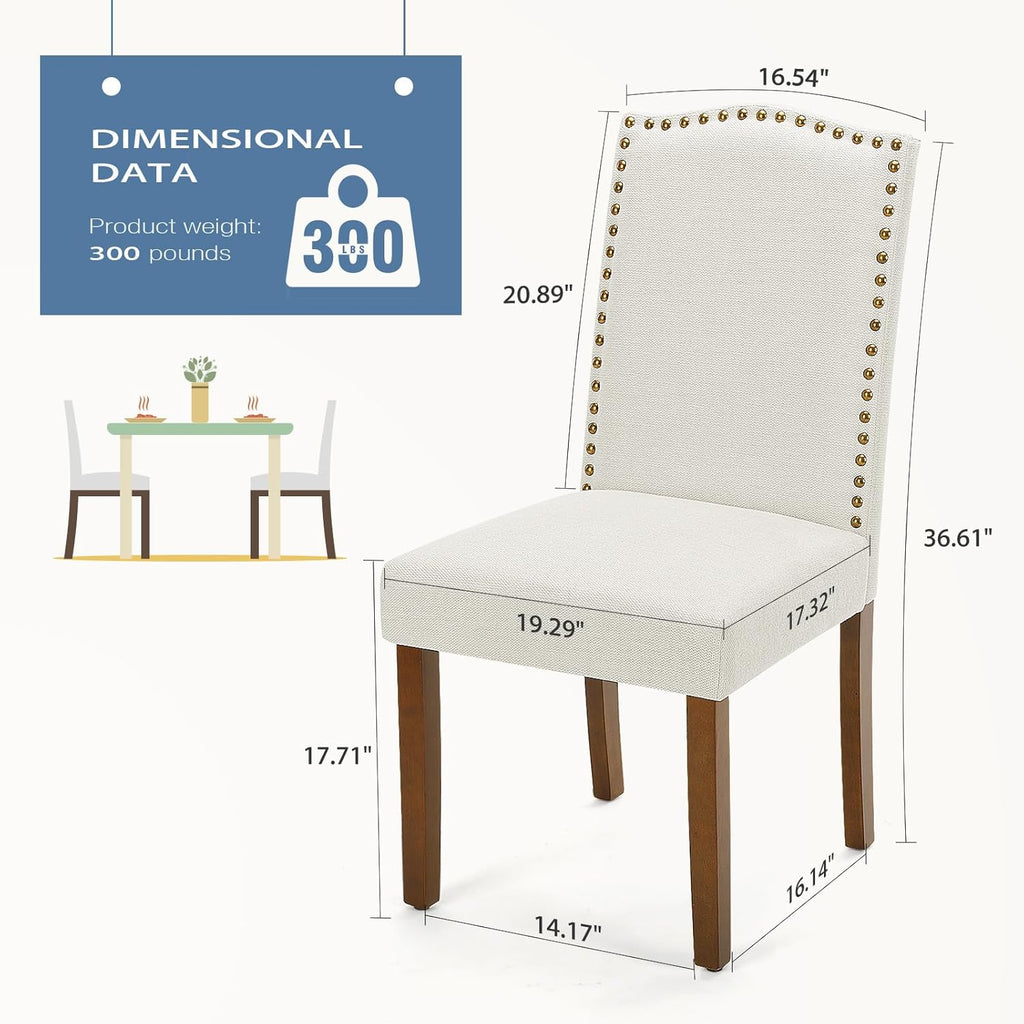 Set of 6 Dining Chairs with Wooden Legs