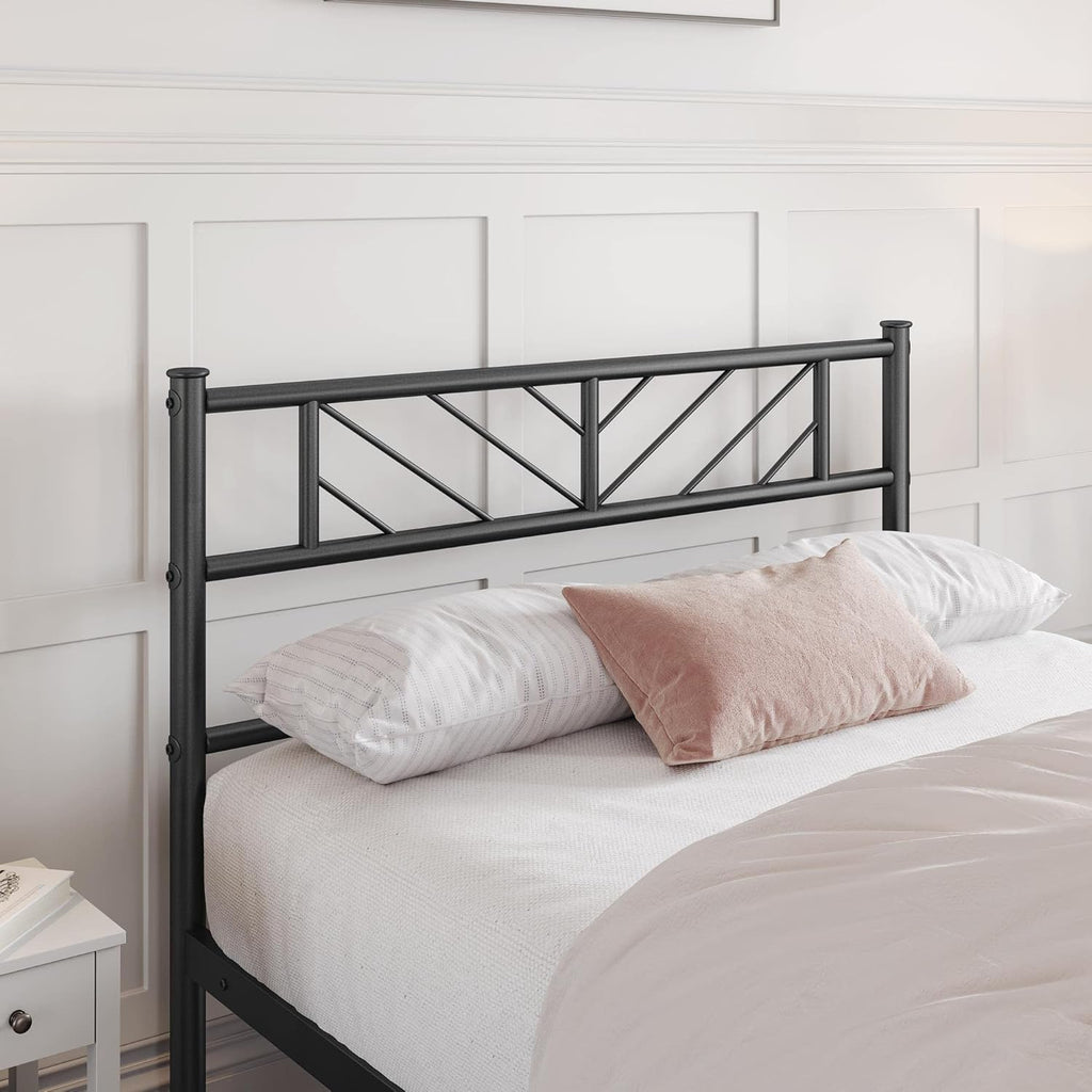 Twin Size Metal Platform Bed Frame with Headboard