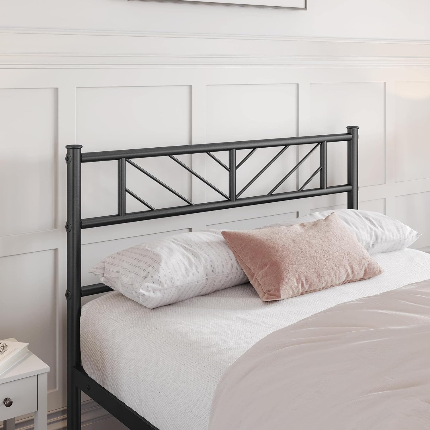 Twin Size Metal Platform Bed Frame with Headboard