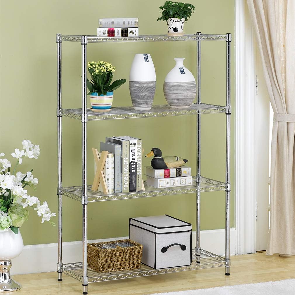 4-Tier Wire Storage Shelves 36"x14"x54"