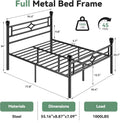 Full Size Metal Bed Frame with Headboard and Footboard