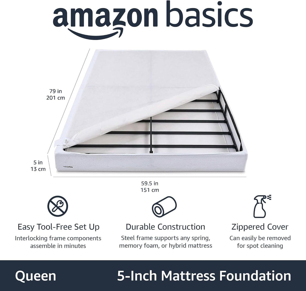 Queen Smart Box Spring Bed Base 79"x59.5"x5"