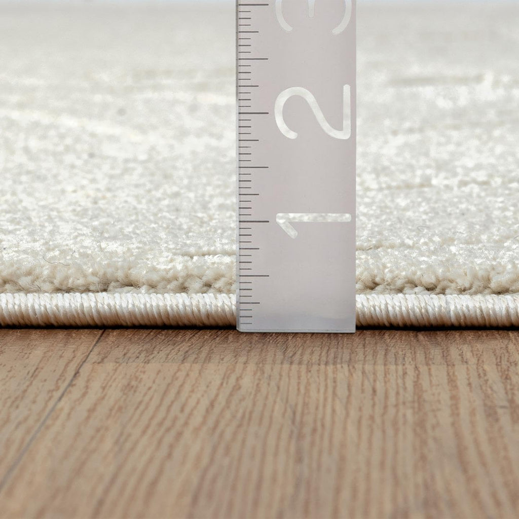 4x5 Cream Floral Palm Leaf Area Rug