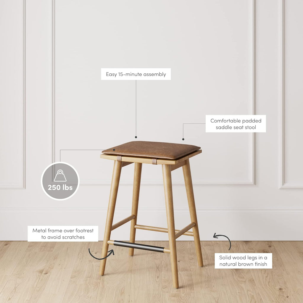 24" Chestnut Brown Bar Stools Set of 2