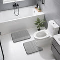 2-Piece Grey Bathroom Mat Set 17x24 & 24x20