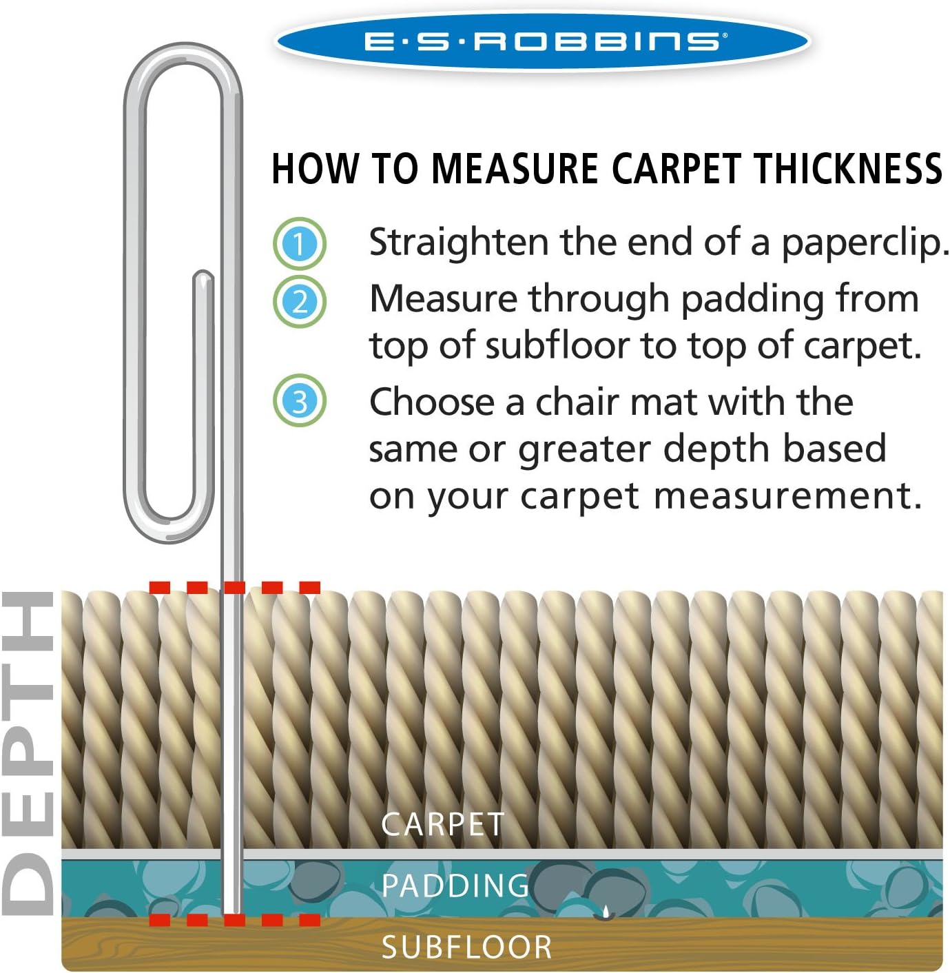 45"x53" Chair Mat for Medium Pile Carpet