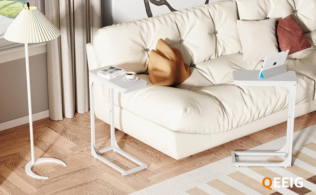 Set of 2 Narrow C-Shaped Side Tables