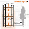 5-Tier Brown Bookshelf Corner Storage Organizer