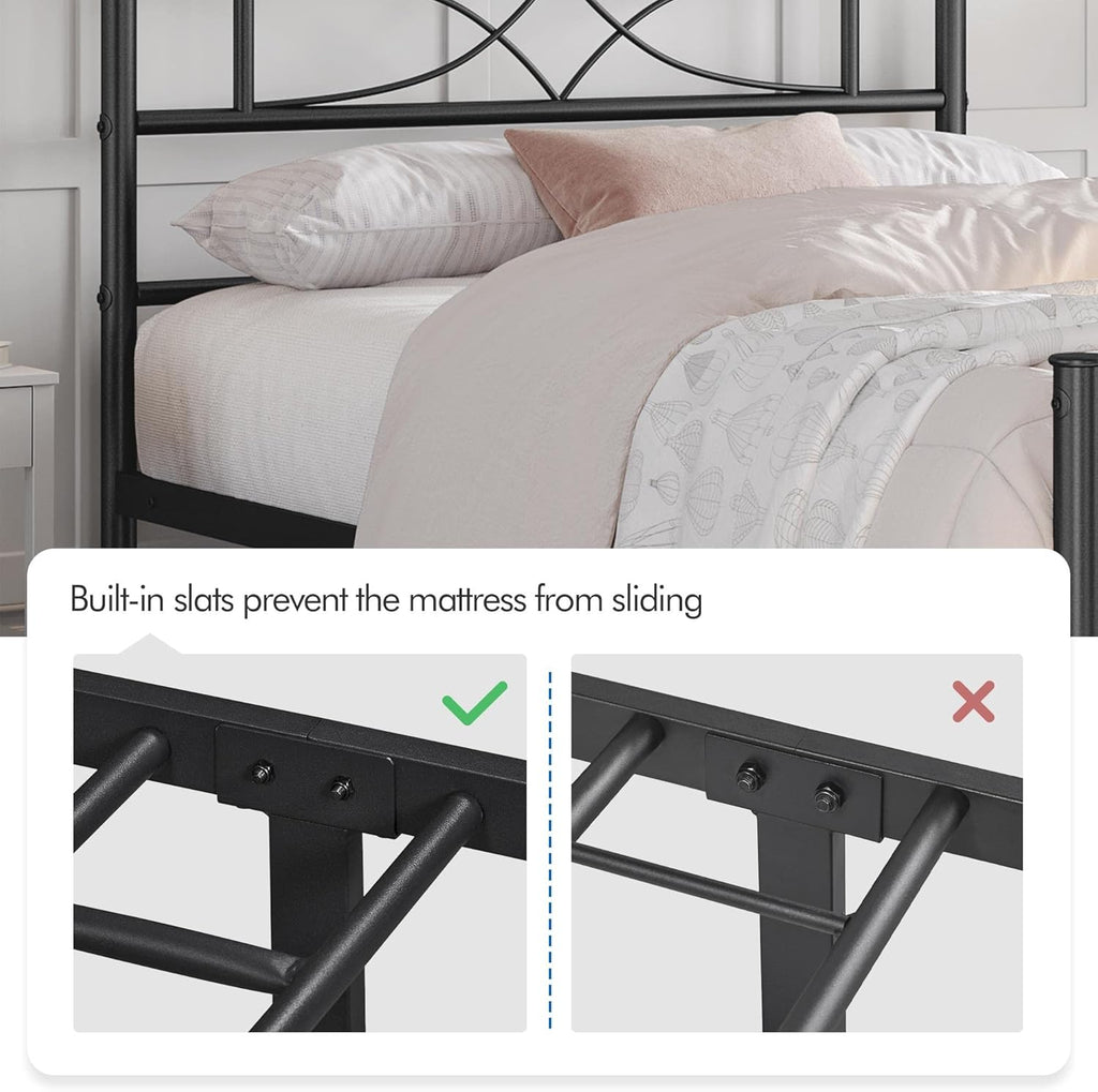 Twin Size Metal Bed Frame with Headboard