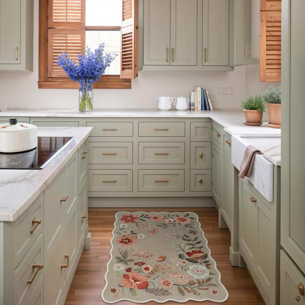 Small 2x3ft Floral Kitchen Rug