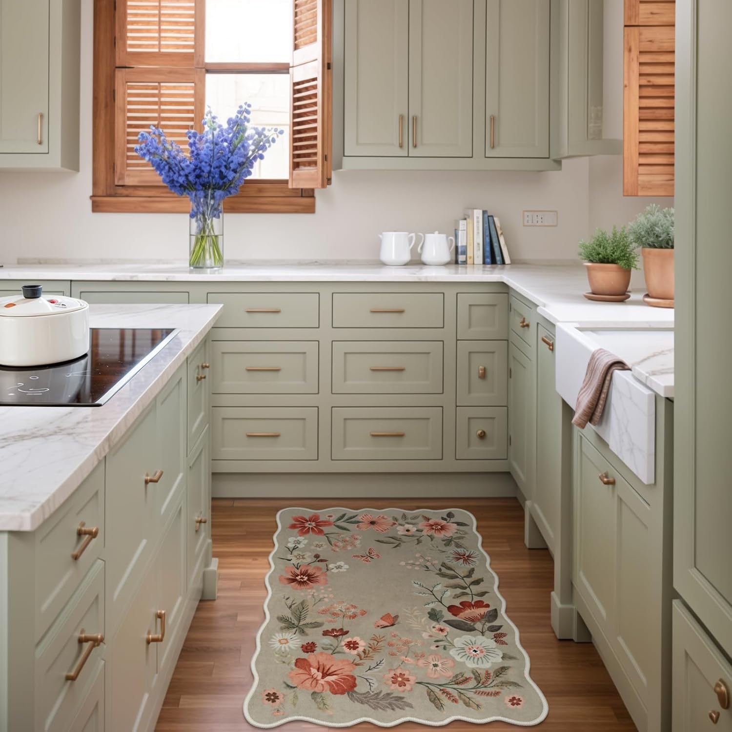 Small 2x3ft Floral Kitchen Rug