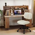 White Armless Desk Chair with Lumbar Support