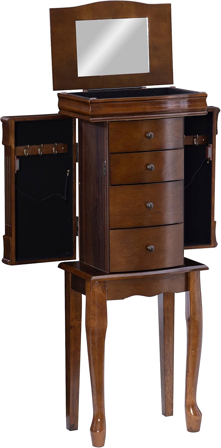 Walnut Jewelry Armoire