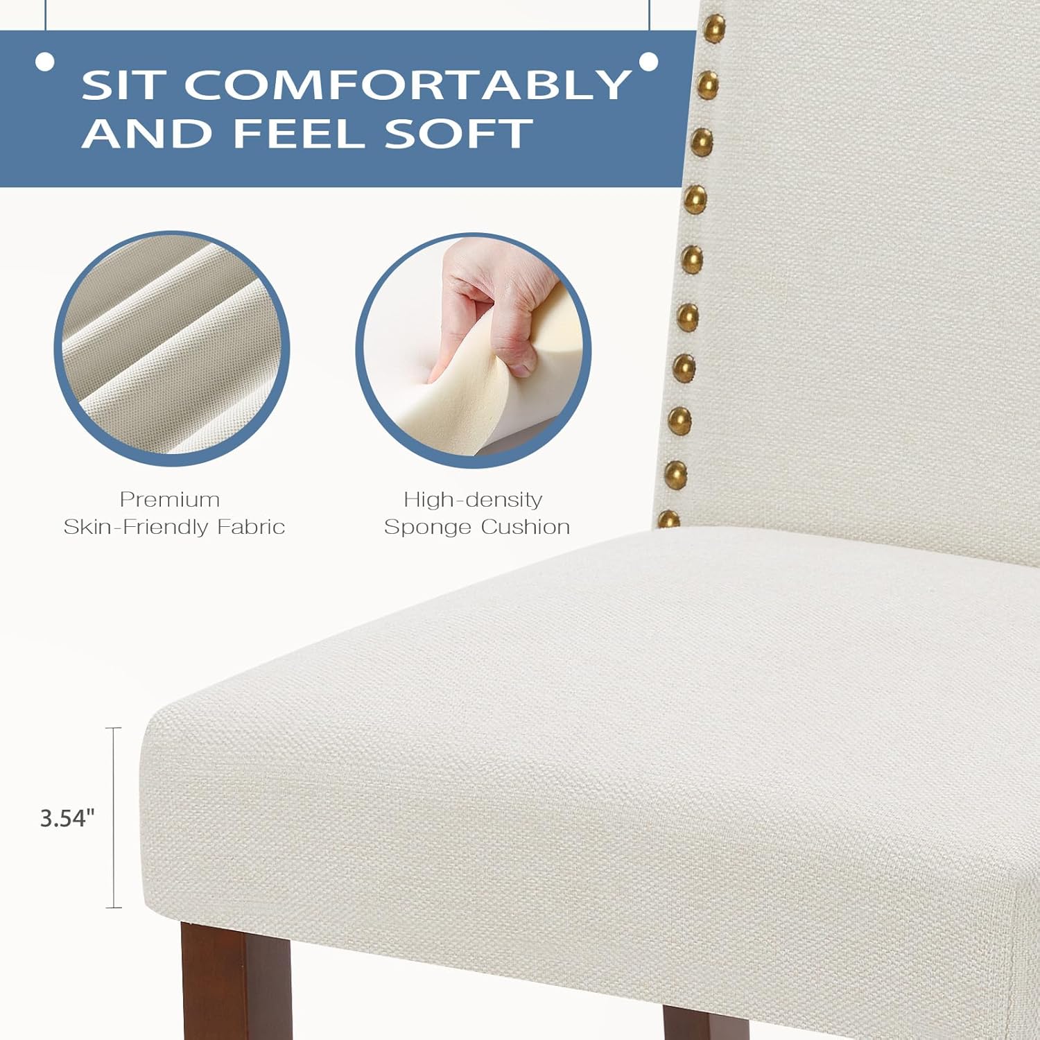 Set of 4 Dining Chairs with Wooden Legs
