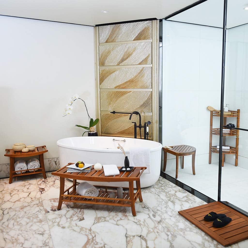 Teak Corner Shower Bench