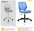 Blue Low-Back Study Chair with Adjustable Height