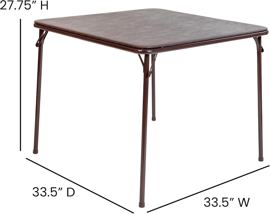 33.5" Square Folding Card Table with Vinyl Top