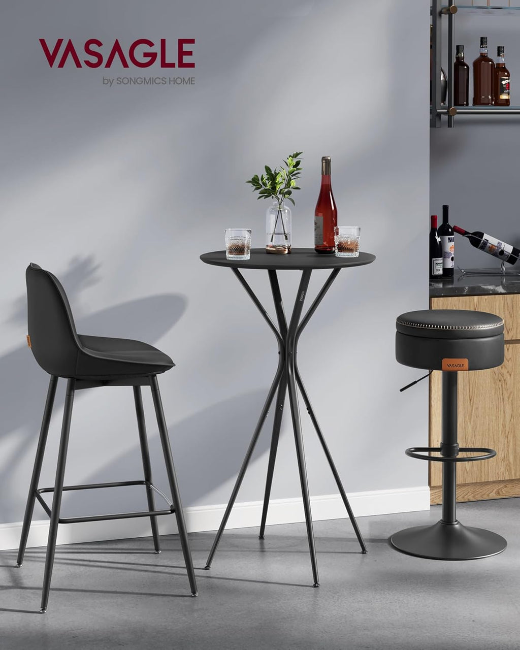 Round Cocktail Bar Table 23.6" x 23.6" x 41.3"