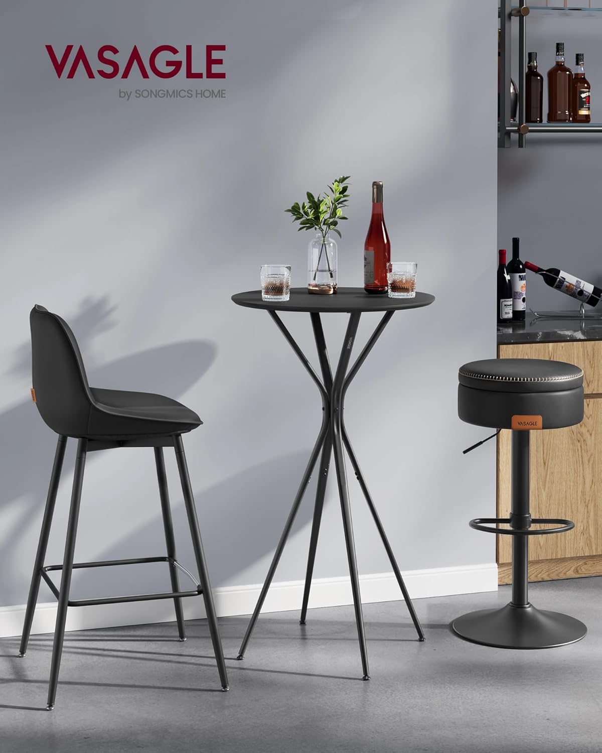 Round Cocktail Bar Table 23.6" x 23.6" x 41.3"