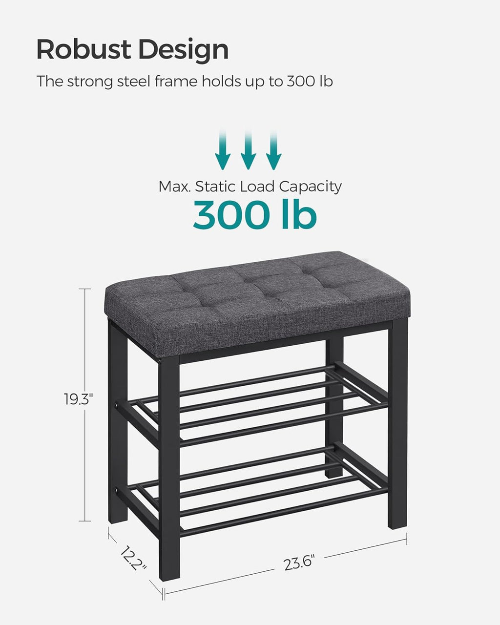 Storage Shoe Bench with Cushion
