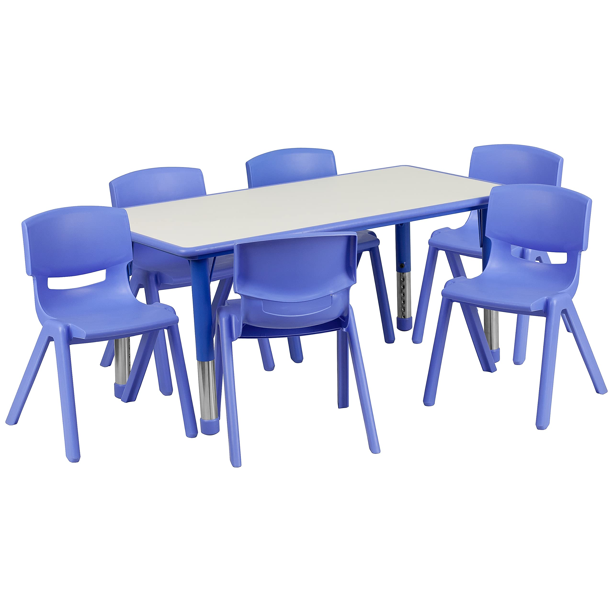 Adjustable Kids Activity Table with 6 Chairs