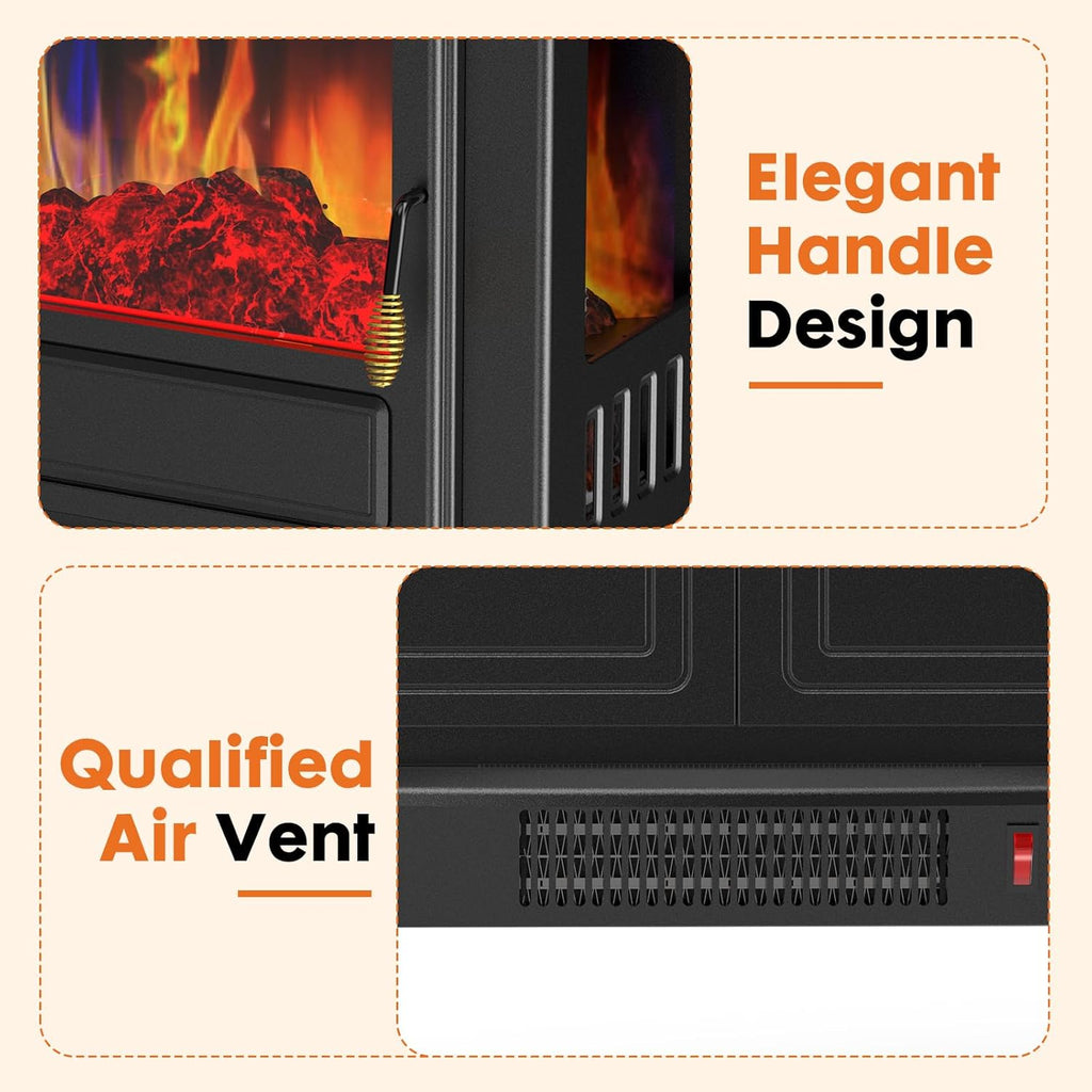 19” Freestanding Electric Fireplace Heater