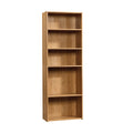 Sauder Beginnings 5-Shelf Bookcase, Bookshelf with Adjustable Storage Shelves, in Cinnamon Cherry finish Highland Oak