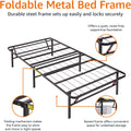Foldable Metal Platform Bed Frame Twin XL