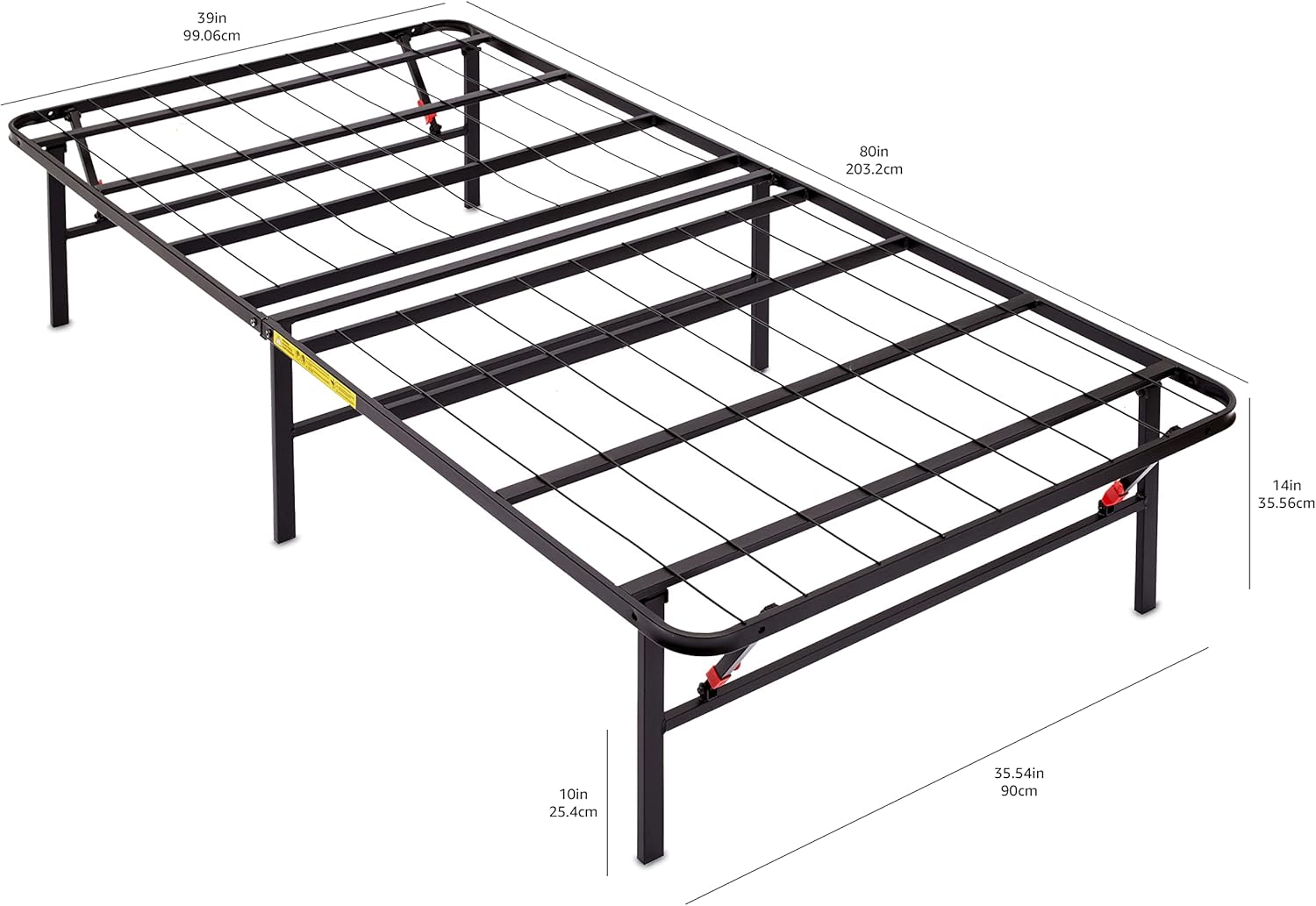 Foldable Metal Platform Bed Frame Twin XL