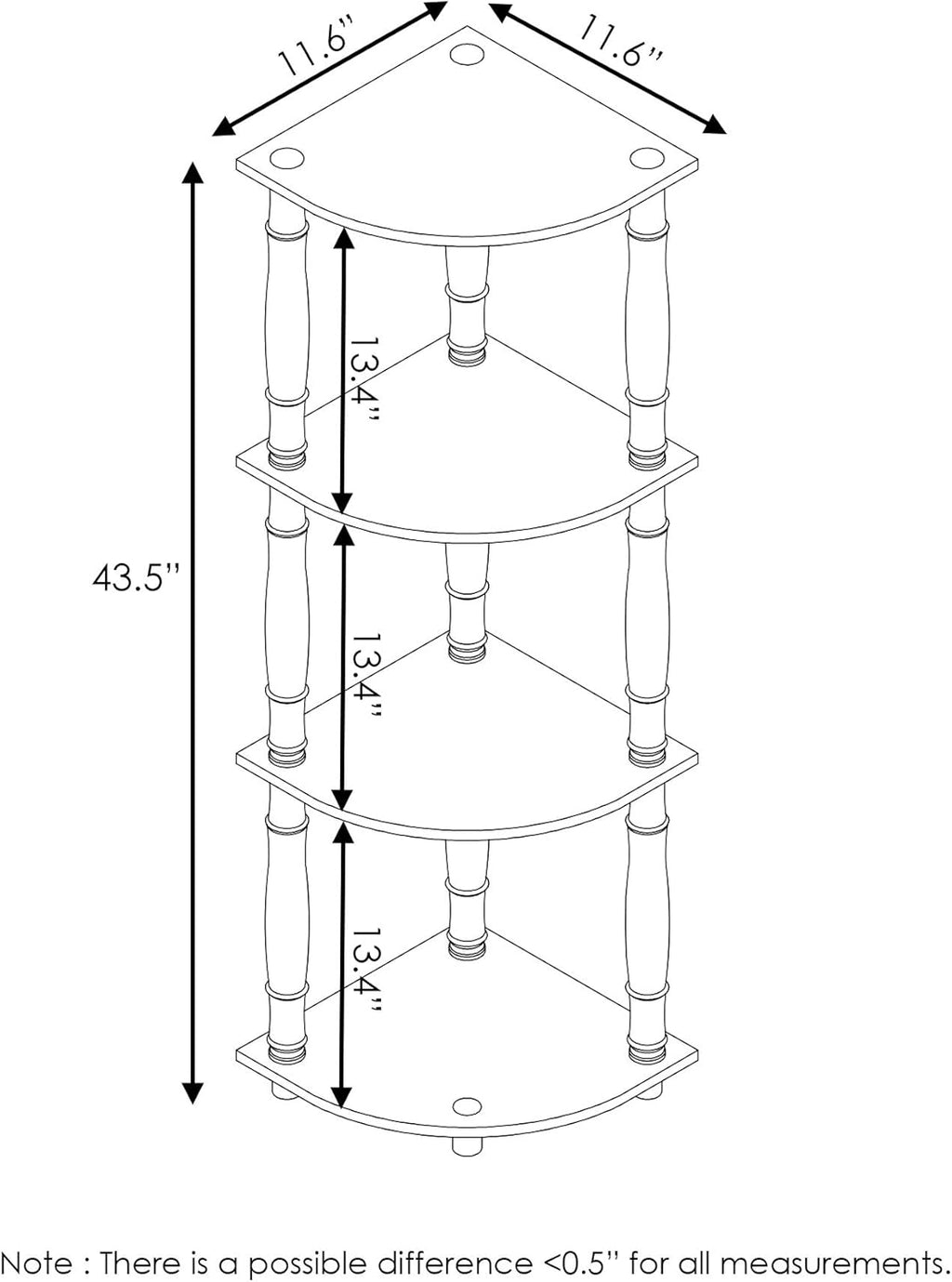 4-Tier Corner Display Rack