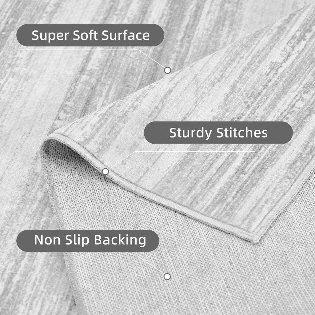 2x8 Grey Modern Abstract Runner Rug