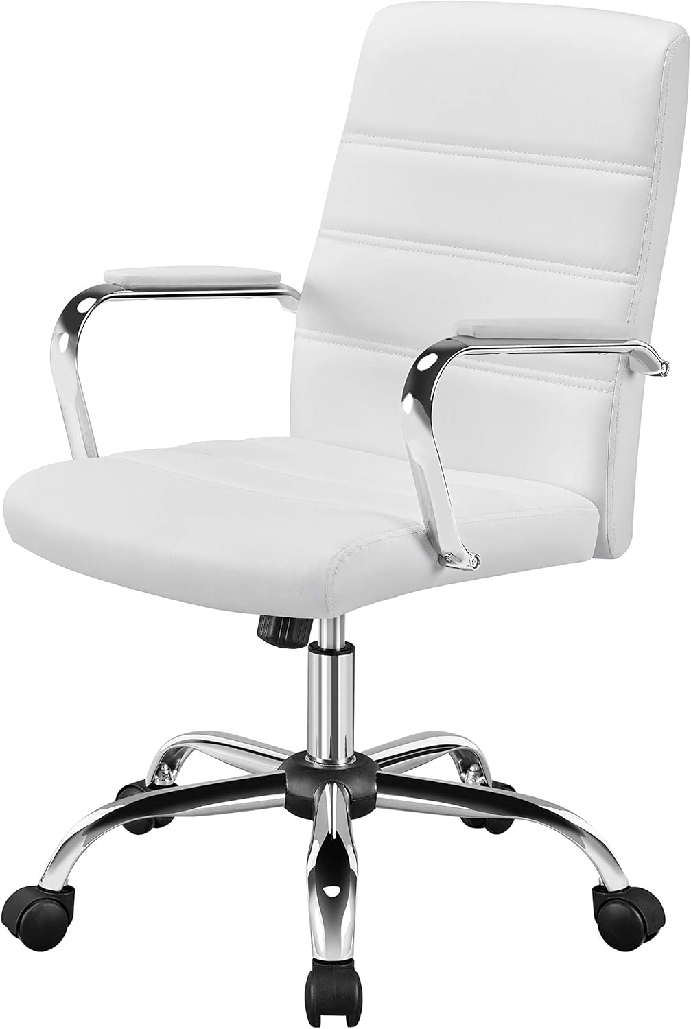 Mid-Back Leather Office Desk Chair