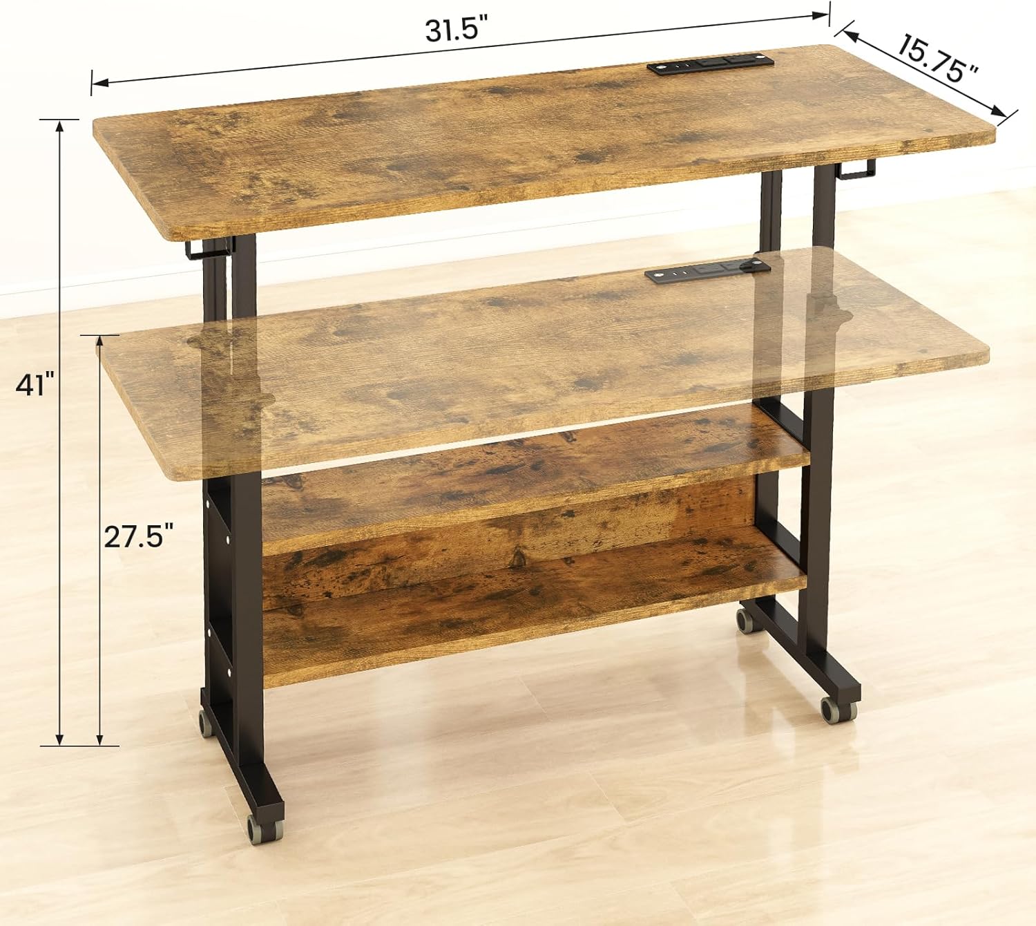 Small Standing Desk with Charging Station 31.5"x15.7"