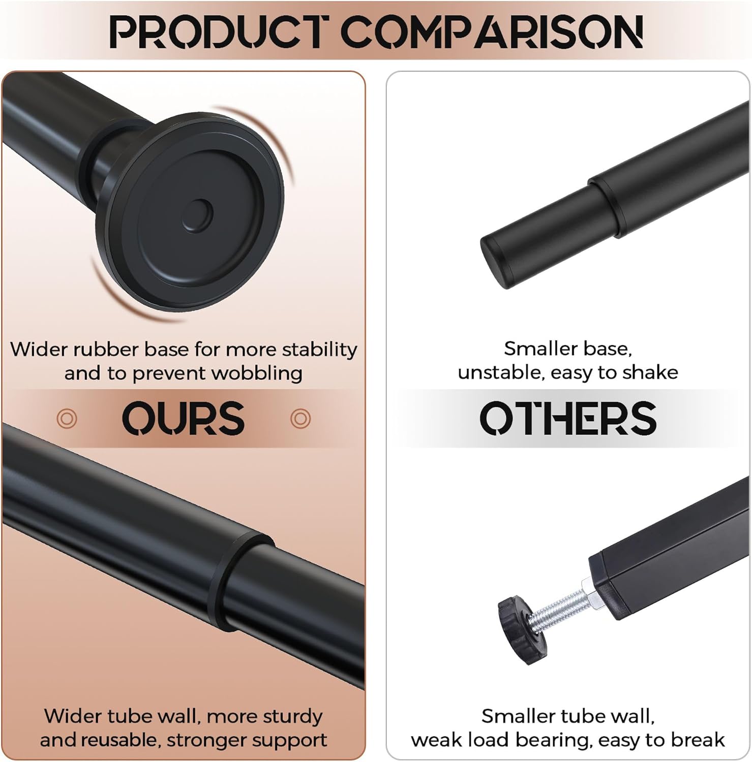 Adjustable Bed Frame Support Legs for Queen/King Beds