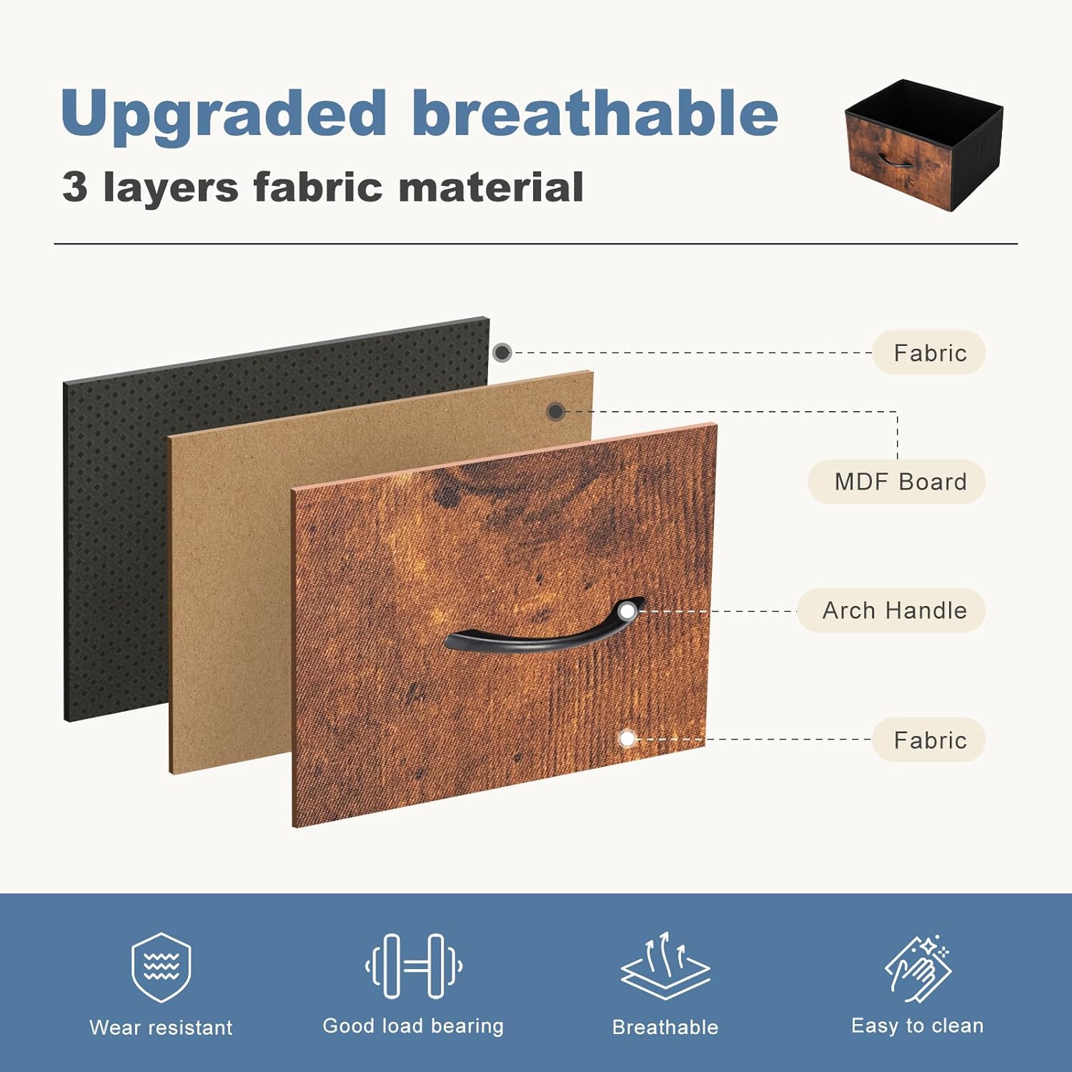 9-Drawer Dresser with Fabric Bins