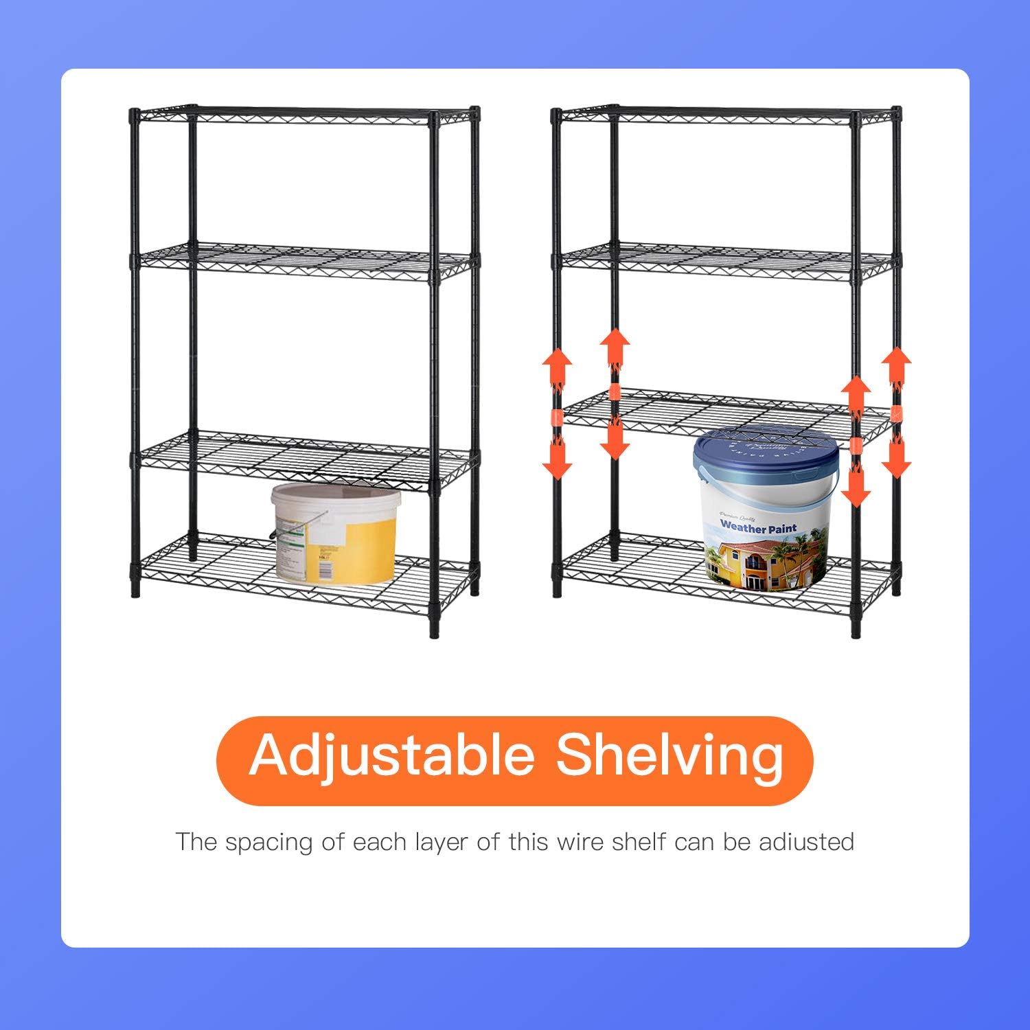 36"x14"x54" Adjustable Wire Shelving Unit