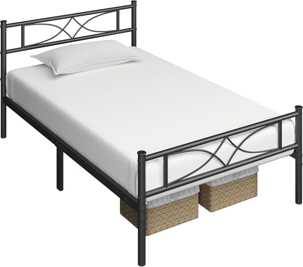 Twin Size Metal Bed Frame with Headboard