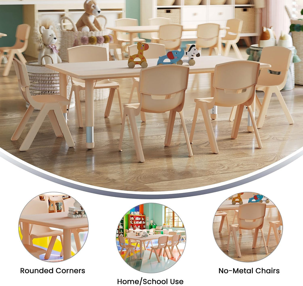 Classroom Activity Table with 6 Chairs 23.625"W x 47.25"L