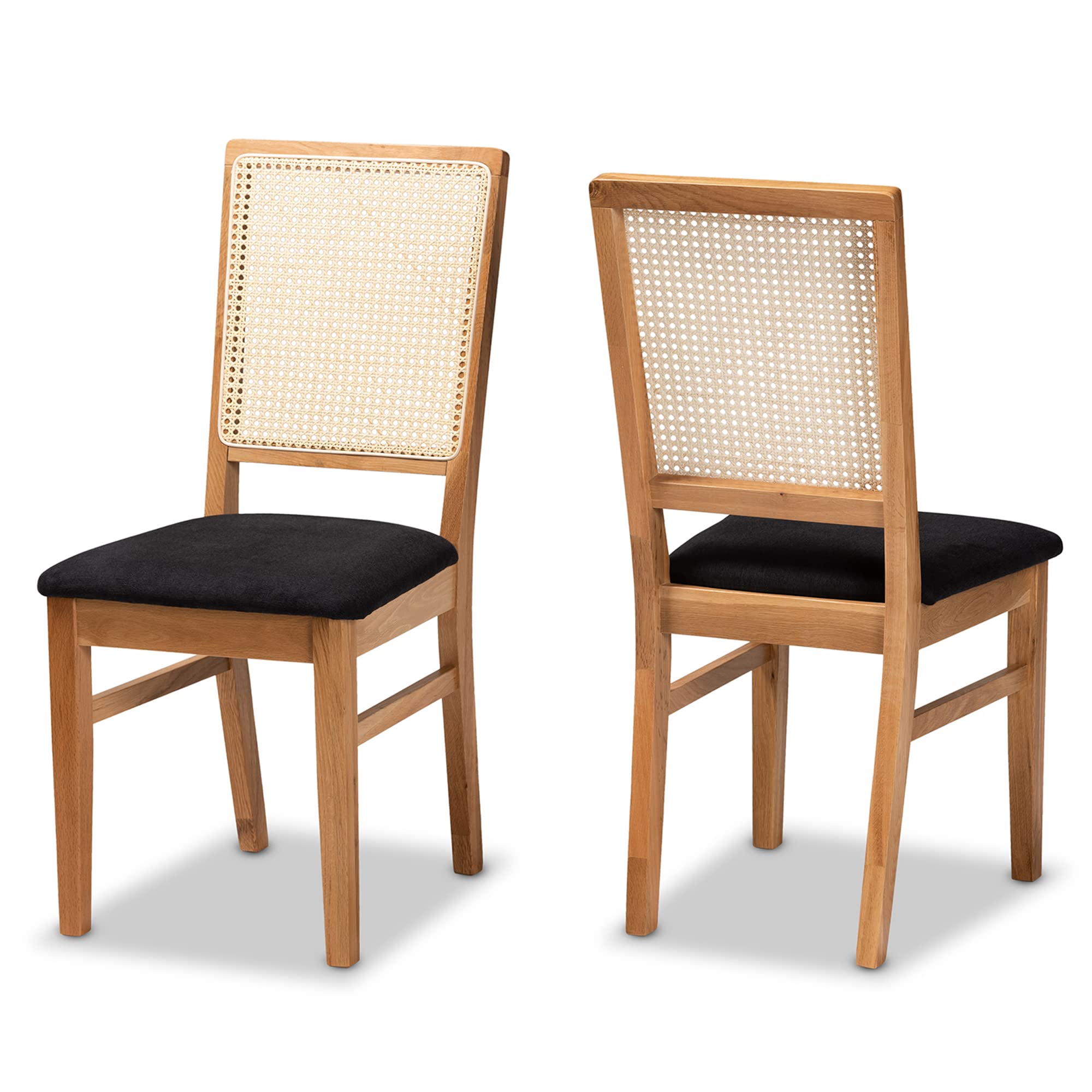 Mid-Century Modern Rattan Dining Chair Set