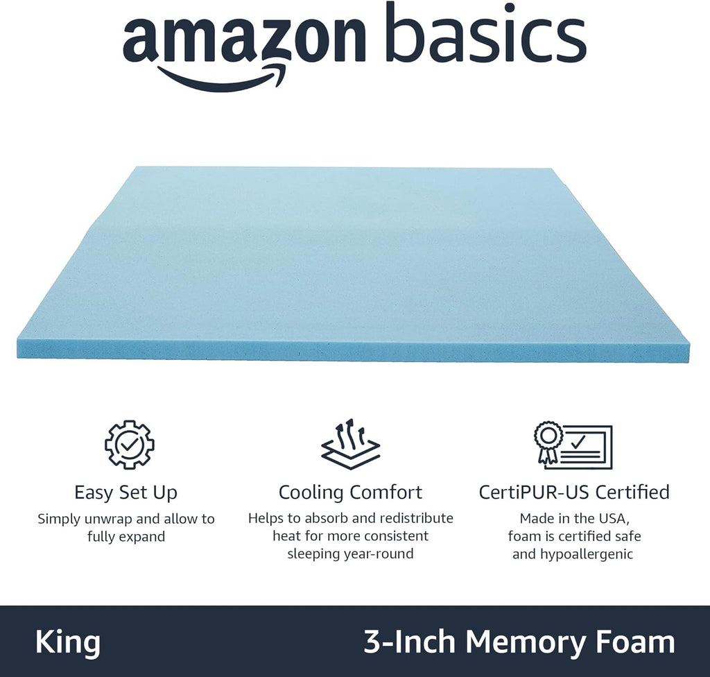 King Size Cooling Gel Mattress Topper 3"