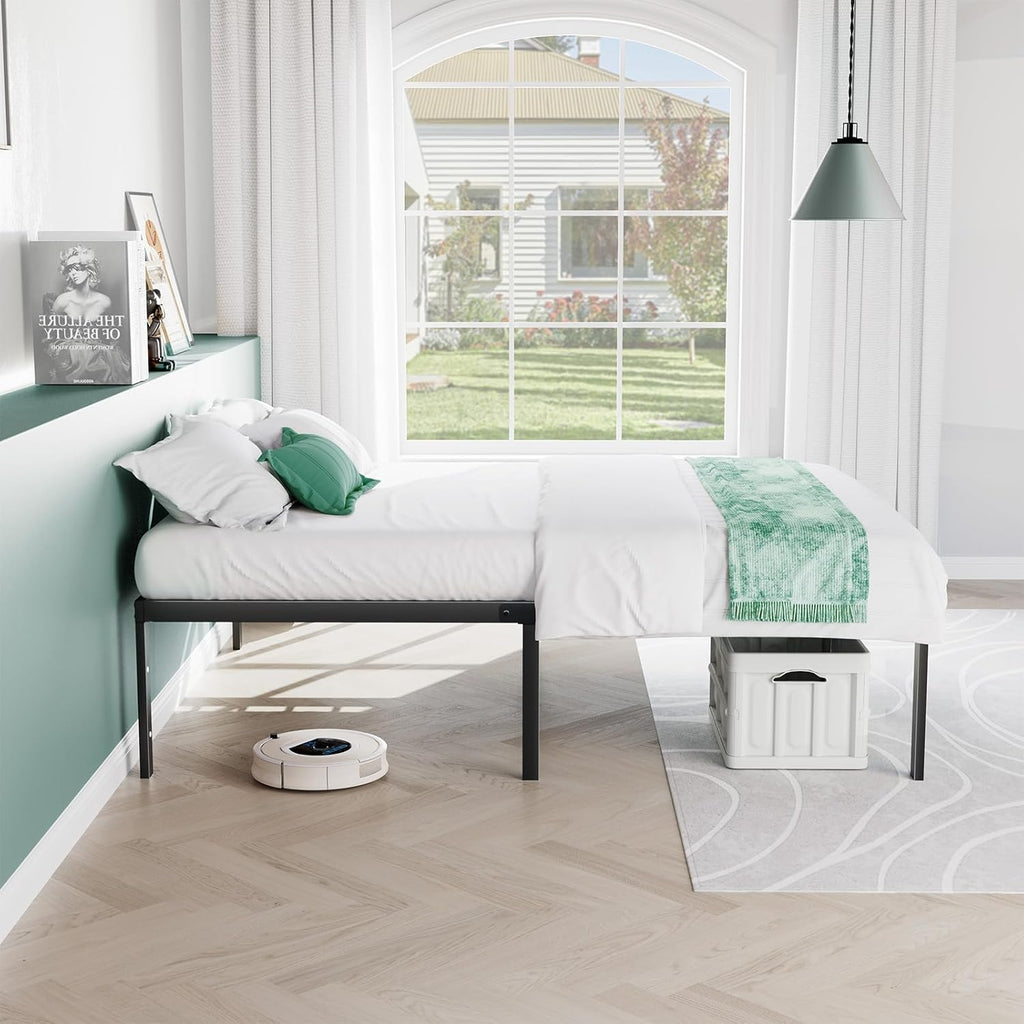 Twin Metal Bed Frame with Storage Space