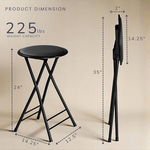 24-Inch Folding Stool with 225lb Capacity