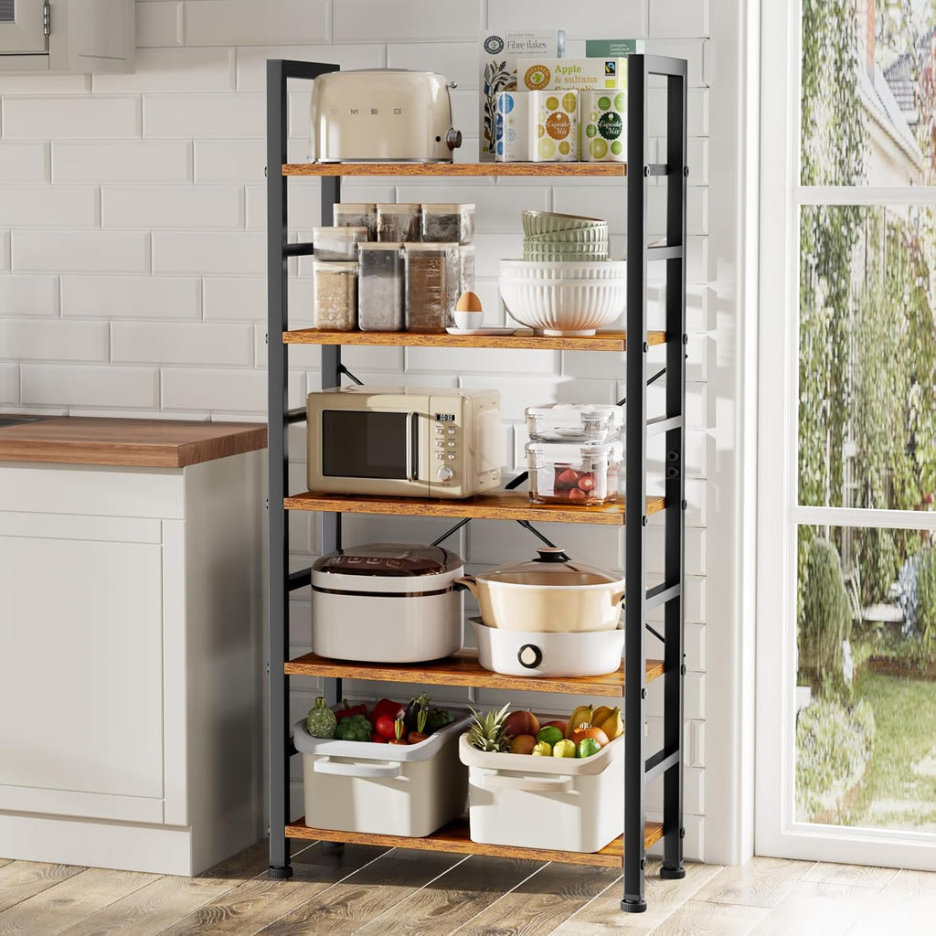 5-Tier Brown Bookshelf