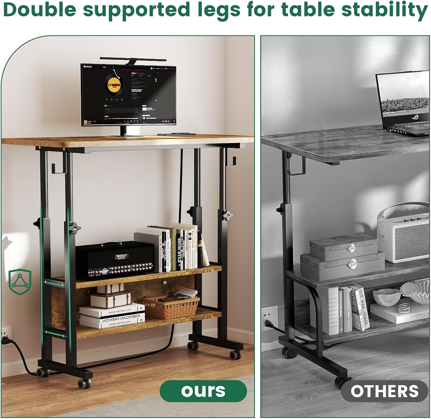 Small Standing Desk with Charging Station 31.5"x15.7"