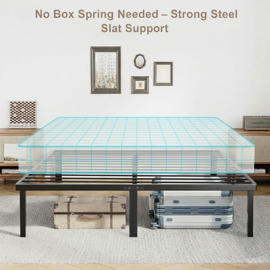 Queen Metal Platform Bed Frame with Storage