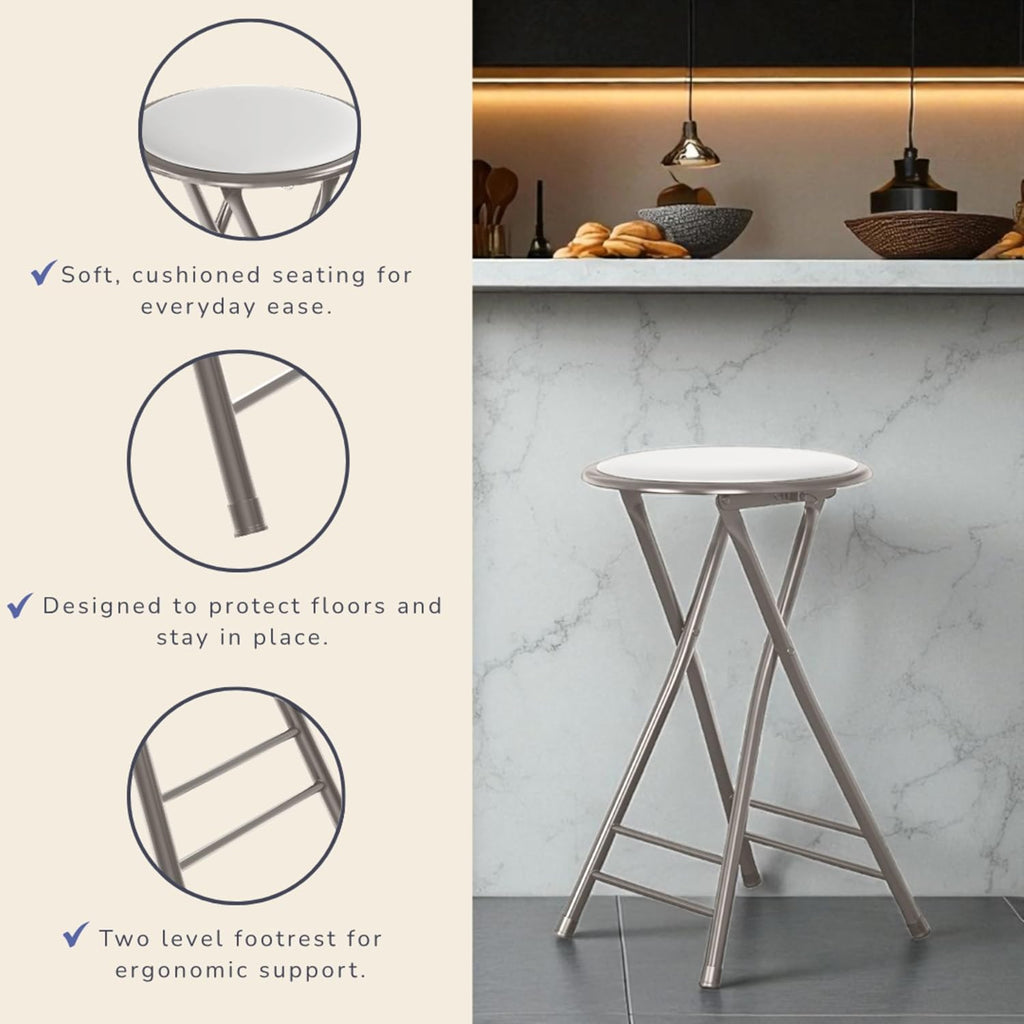 Set of 2 Backless Folding Bar Stools